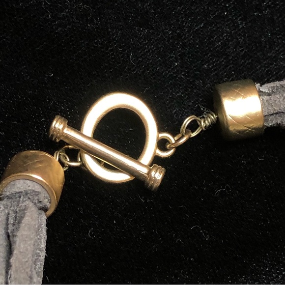 Bracelet Brown Leather & Gold tone metal - Picture 3 of 6